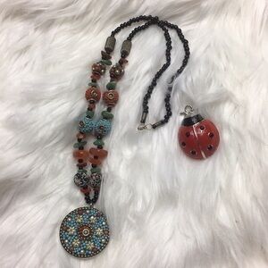Handmade, bead and stone, necklace, 26” long, GUC.